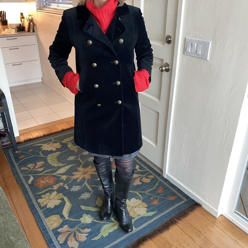 J Crew velvet pea coat